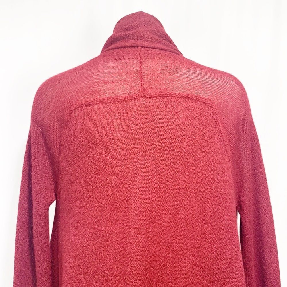 Peruvian Connection Maroon Open Front Cardigan Xs - image 6
